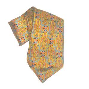 Valentina Italian Silk Neck Tie Patterned Abstract